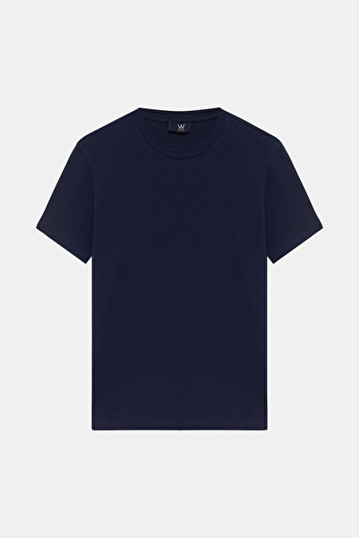 Vakkorama LACİVERT STANDART KALIP BİSİKLET YAKA T-SHİRT