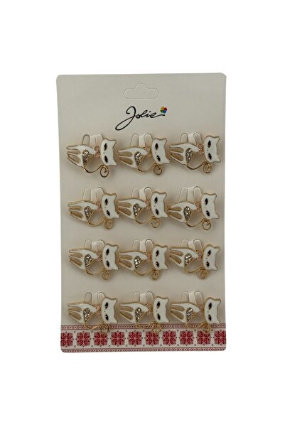 Flippy Set 12 Brose Martisor Pisica Alba cu Pietre,Jolie