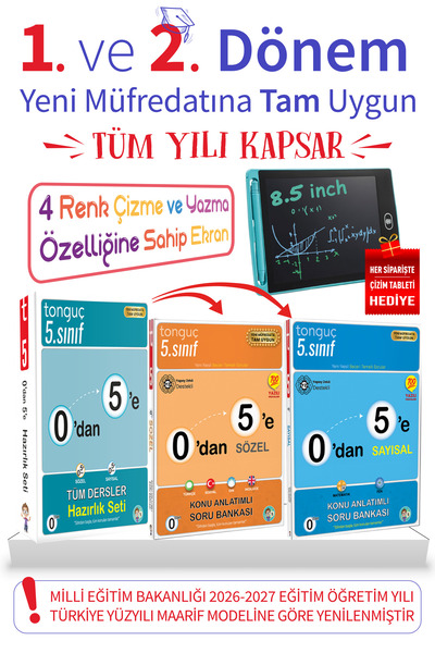 Tonguç Yayınları 0'dan 5'e 5. Sınıf Tüm Dersler Konu Anlatımlı Soru Bankası |...
