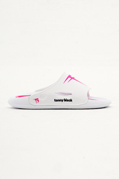 Tonny Black Dečji unisex beli PU đon sa logotipom Papuče