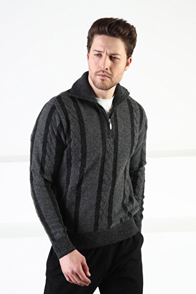 Ferraro Pulover pentru bărbați tricotat cu model, 100% lână de miel.