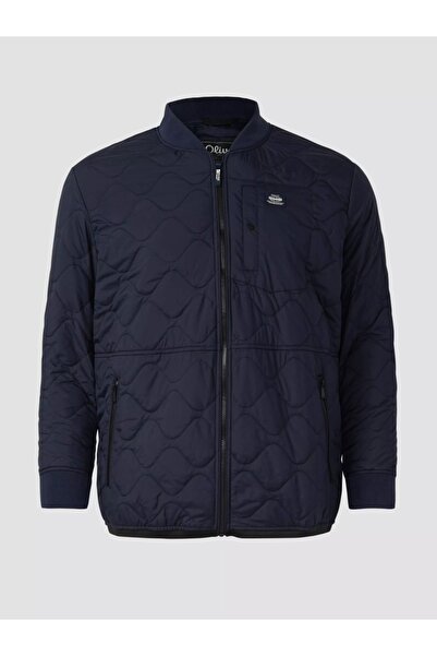 s.Oliver Big Size Bomber jacket, men's big sizes, with knitted collar and wav...