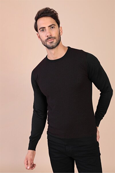 Ferraro Πουλόβερ από εξαιρετικά λεπτό μαλλί με λαιμόκοψη ποδηλάτου - Μαύρο