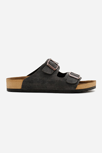 Tonny Black Unisex Füme Poli Taban Ayarlamalı Çift Tokalı Terlik