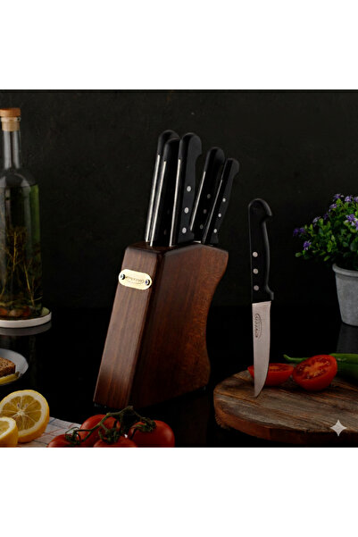 Evren 7 Parça Superior Stantlı Çelik Bıçak Seti (SEBZE, EKMEK, MUTFAK, ET, BÜ...