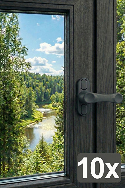 Evene Antrasit Pencere Emniyet Kilidi 10 Adet Çocuk Hırsız Kilidi Çekmeli Met...