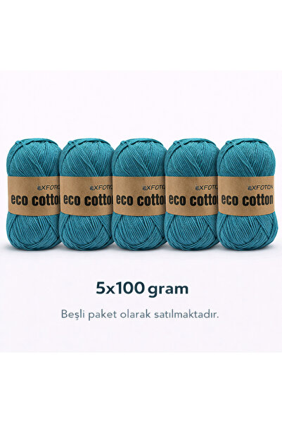 Oxford İplik 5'li Paket Eco Cotton - 100 gram 200 metre %100 Rejenere Pamuk Ö...