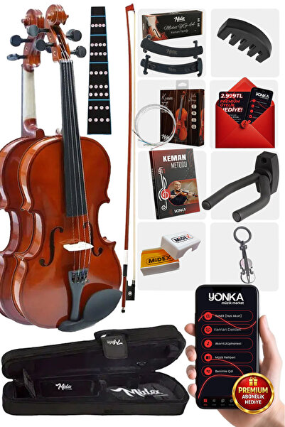 Midex Cvl-743-pak Full Set Çocuk Kemanı Keman 3/4 (YASTIK SUSTURUCU ÇANTA YAY...