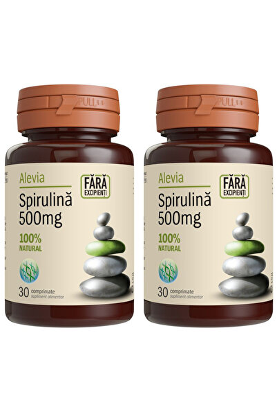 Alevia Spirulină 2x30 comprimate, Alevia, 500 mg