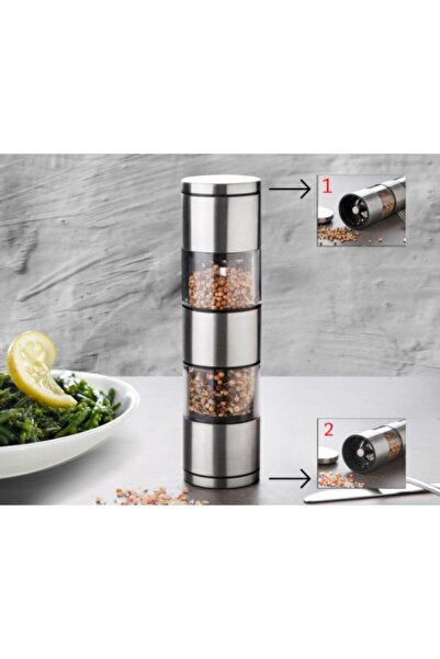 LOACANDLECO Stainless Steel 2 in 1 Salt & Pepper Grinder Mill