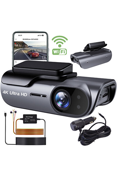 MOGODA 4K WiFi Smart Car Dash Cam, 170° Recording, 3840x2160 4K UHD Resolutio...