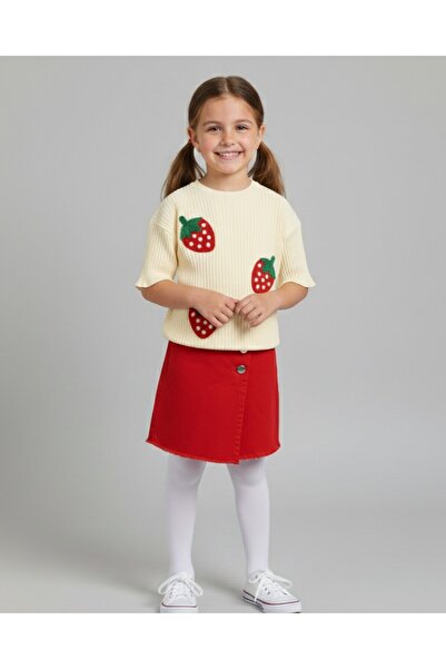 VOY KİDS DEVOJČIČKE Suknja-šorts DELA KRATKE HLAČE OD DENIMA SA VEZOM U OBOJI...