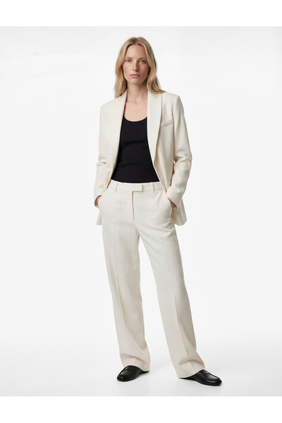 Koton Μακρυμάνικο σακάκι μπλέιζερ διπλό πέτο με λεπτομέρεια δεσίματος στην πλάτη