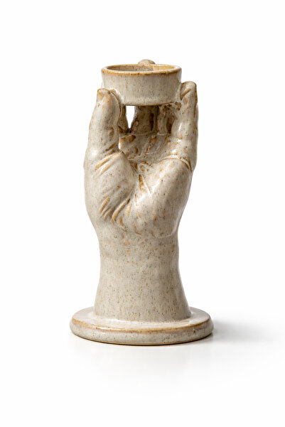 Warm Design Porselen Mumluk Bej Dekoratif Şamdan Mumluk Salon Konsol Masa Üst...