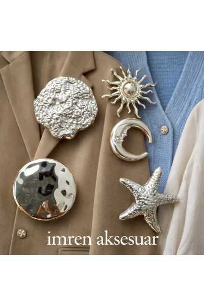İMREN AKSESUAR Gezegenler Büyük Boy  Gold Renk Düğme,(Kaban,ceket,yelek,elbis...