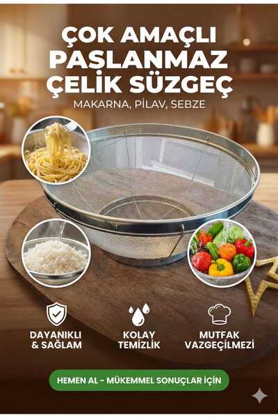 LOVYCO مصفاة معكرونة من الفولاذ المقاوم للصدأ مقاس 28 سم