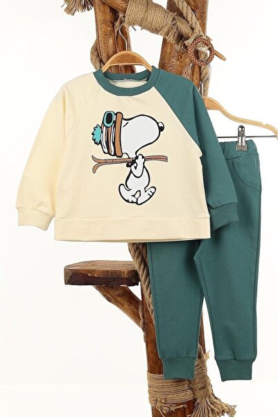 Miniwill Erkek Çocuk Snoopy Baskılı Alt Üst Günlük Eşofman Takımı