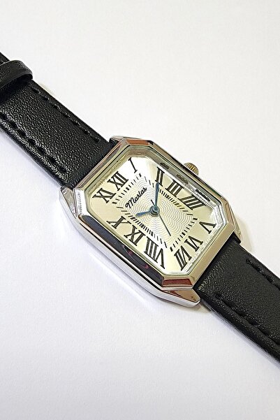 Marlas ساعة يد نسائية ريترو، تصميم عتيق، أرقام رومانية، حبل جلدي، مثمنة، سهلة...