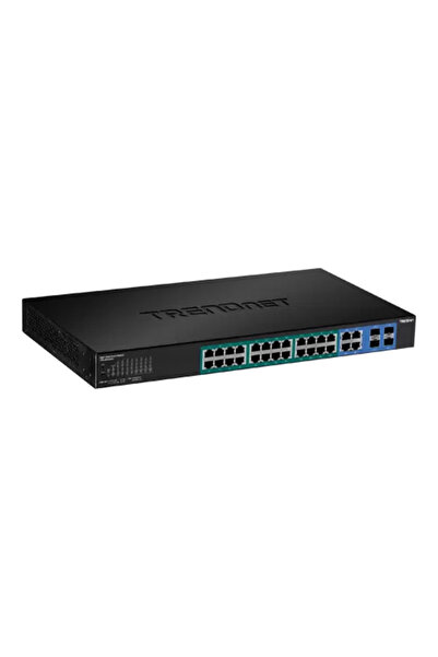 TRENDnet Switch cu 28 de porturi Gigabit Web Smart, 24 x PoE+, 4 x Gigabit/SF...