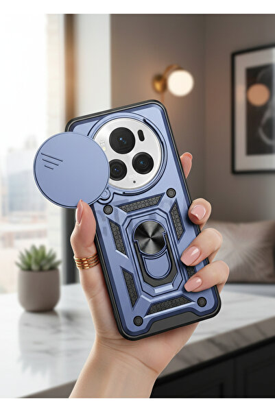 Hatreds Honor Magic 6 Pro Kılıf Magnetik Standlı Sürgülü Kamera Korumalı TPU ...