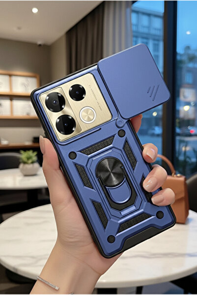 TechTrove İnfinix Note 40 Pro Kılıf Magnetik Standlı Sürgülü Kamera Korumalı ...