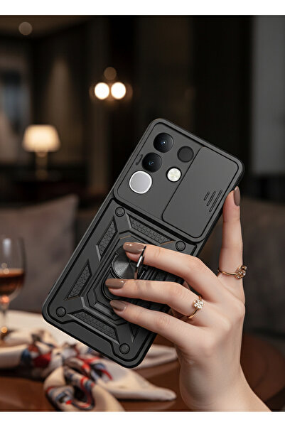 TechTrove Vivo Y29 4G Kılıf Yüzüklü Stand Olabilen Kamera Korumalı Magnetic T...