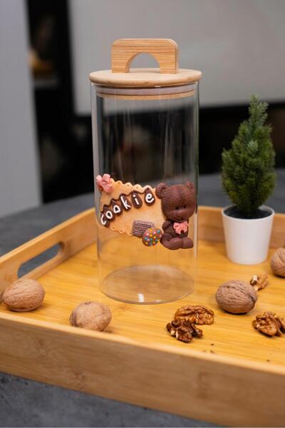 akdenizhome Special Design Polymer Clay Jar with Teddy Figure