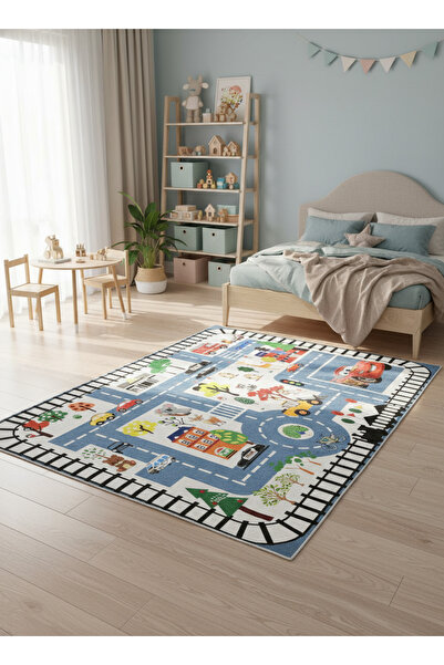 ALLGELSİN Yıkanabilir Kaymaz Taban Çocuk odası Halısı Üç Farklı Ölçü Seçeneği...