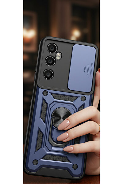 Hatreds Realme C65 4G Kılıf Magnetik Standlı Sürgülü Kamera Korumalı TPU Tank...