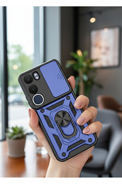 TechTrove Vivo Y19S Kılıf Yüzüklü Stand Olabilen Kamera Korumalı Magnetic Tpu...