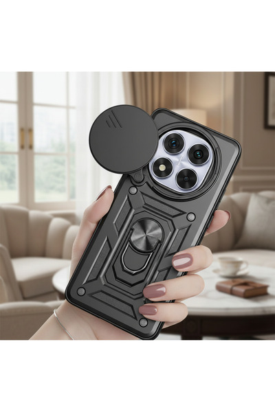 Hatreds Xiaomi Redmi Note 14 Pro Plus Kılıf Magnetik Standlı Sürgülü Kamera K...