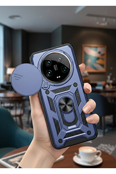 Hatreds Xiaomi Mi 14 Ultra Kılıf Magnetik Standlı Sürgülü Kamera Korumalı TPU...