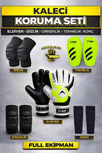 Liggo Yetişkin ve Çocuk Kaleci Eldiveni Dizlik Dirseklik Tekmelik Tozluk Seti