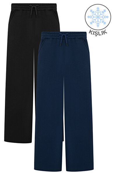 veres SORANE Μαύρο και ναυτικό μπλε Φούτερ δύο τεμαχίων με ψηλή μέση, χειμερι...