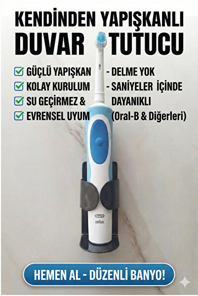 LOVYCO Oral-b Paslanmaz Çelik Duvara Monte Tutucu Şarjlı Diş Fırçaları Için (...