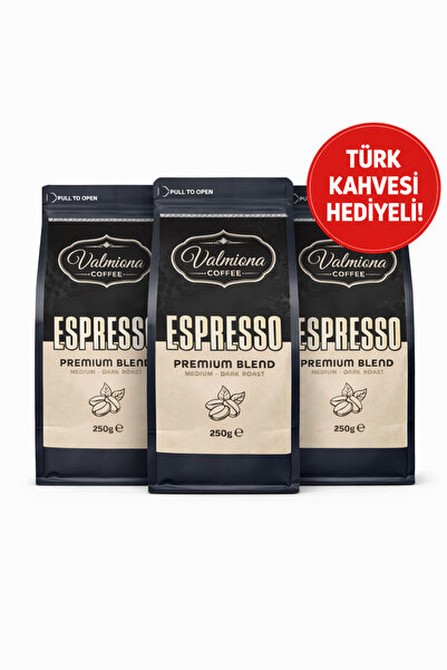 Espresso Çekirdek Kahve 3x250g – Medium Dark Roast Premium Blend Avantajlı Set