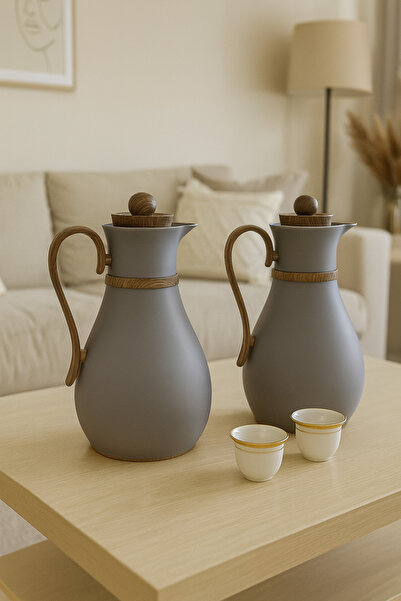 Generic طقم ترامس شاي وقهوة 1 لتر/500 مل اسود