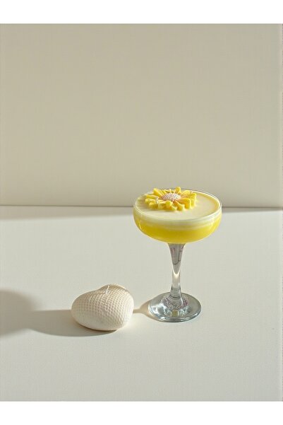 MEDU Candles Papatya Desenli Kokulu Soya Wax Doğal Kalpli Mum