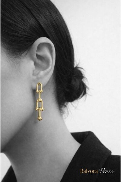 BALVORA VENTO Women's Steel Chain Dangle Earrings Do Not Lose Color