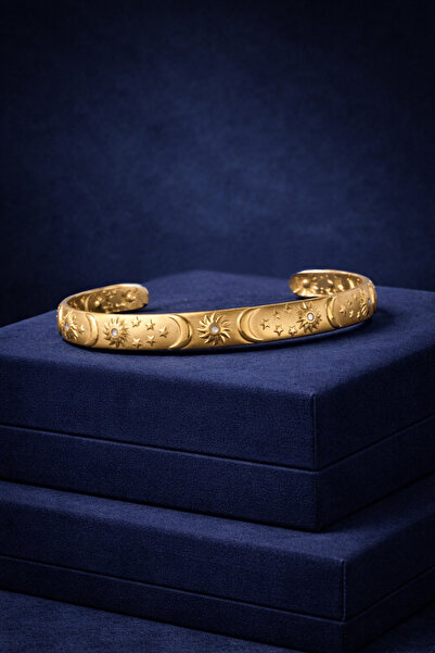 Sortie Aksesuar سوار معصم من الفولاذ المقاوم للصدأ بتصميم نجمة الشمس والسماء،...