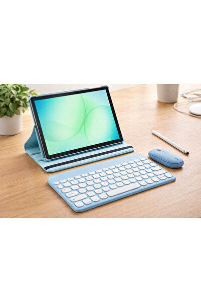 Samsung Galaxy Tab A9 4gb 64gb 8.7'' TABLET+MAVİ KILIF+KALEM+MAVİ KLAVYE+MOUSE