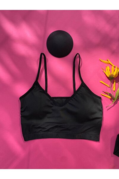 VicTroy Diver Fabric Crop Atlete cu cureaua de frânghie și tampoane detașabil...