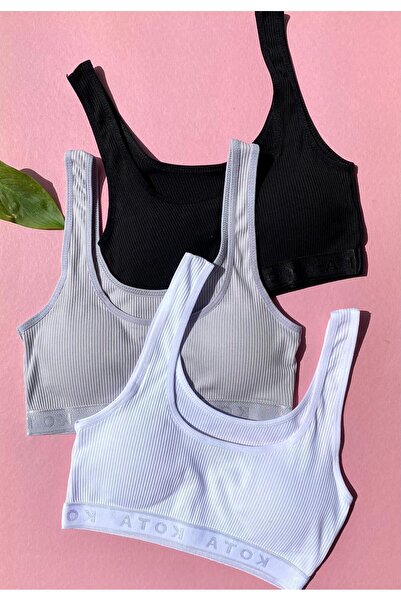 VicTroy 3-Piece Cotton Camisole Blouse-Singlet Set - With Removable Pads, M-2XL