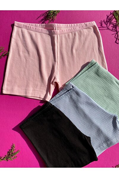 VicTroy Pantaloni scurți din bumbac, 4 piese, roz, albastru, negru și verde, ...