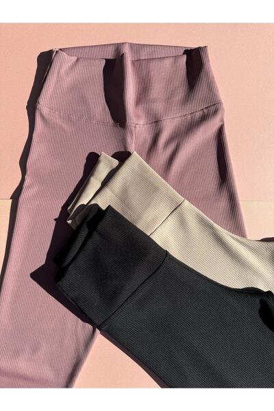 Ahmio Γυναικείο κολάν με ψηλόμεσο κορδόνι και καμιζόλα - Σετ 3 τεμαχίων (δαμά...