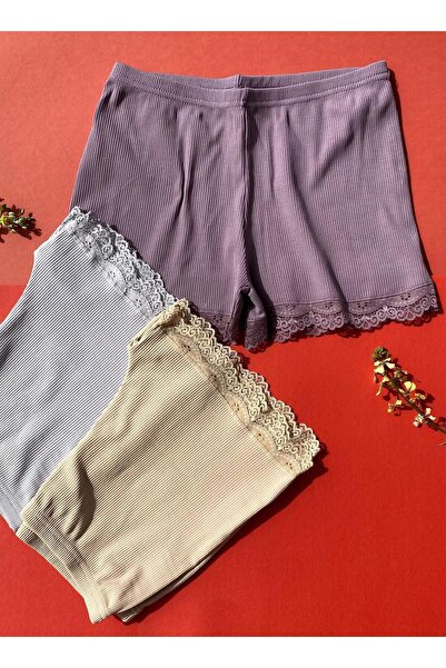 VicTroy Καμισόλα 3 τεμαχίων μωβ, μαύρισμα και γκρι χρώματος βαμβακερό ριμπ γυ...