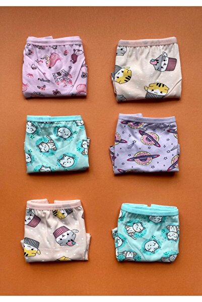 VicTroy Κοριτσίστικο 6 τεμάχια βαμβακερό σορτς με εμπριμέ - σλιπ