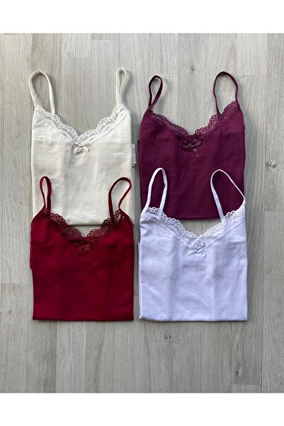 VicTroy Bluză de zestre din lycra, 4 bucăți, colorată, cu bretele subțiri, cu...