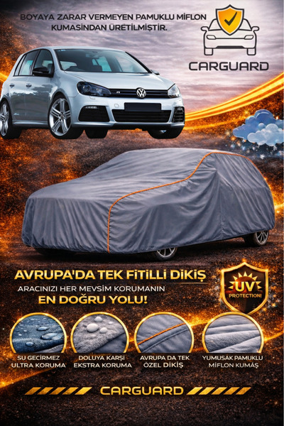CarGuard Volkswagen Golf 6 Uyumlu Lüks Araba Brandası Miflonlu Oto Branda Çad...