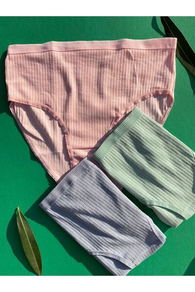 VicTroy سراويل داخلية نسائية مثلثة من القطن والليكرا مكونة من 3 قطع (وردي وأخ...